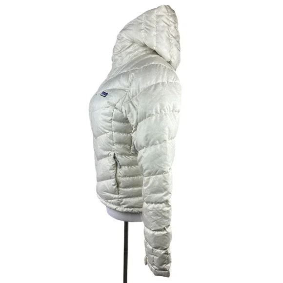 Patagonia Pipe Down Puffer Goose Insulated Coat Off White Women's Medium *Flawed - Picture 10 of 16